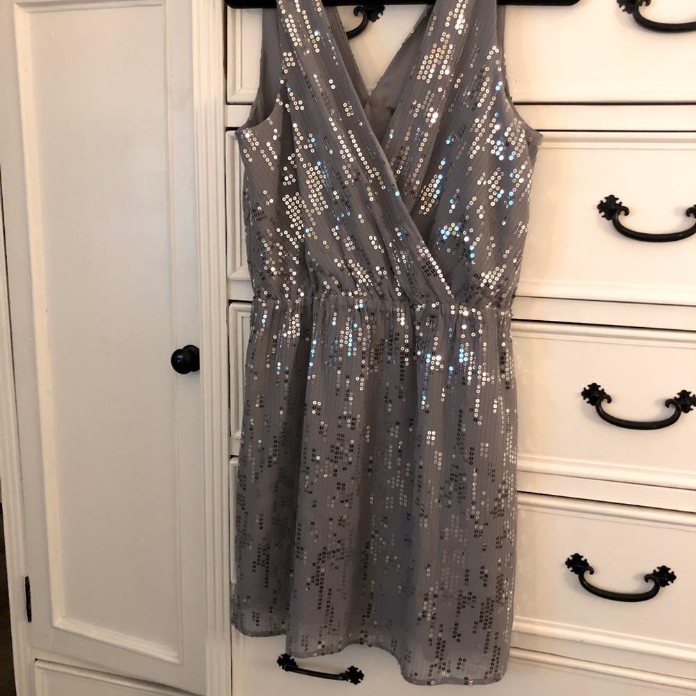 Silver sequin dress. Size 14.